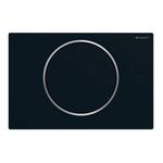 Pulsador serie Sigma10 de Geberit, negro mate lacado, revestimiento fácil de limpiar, pulido